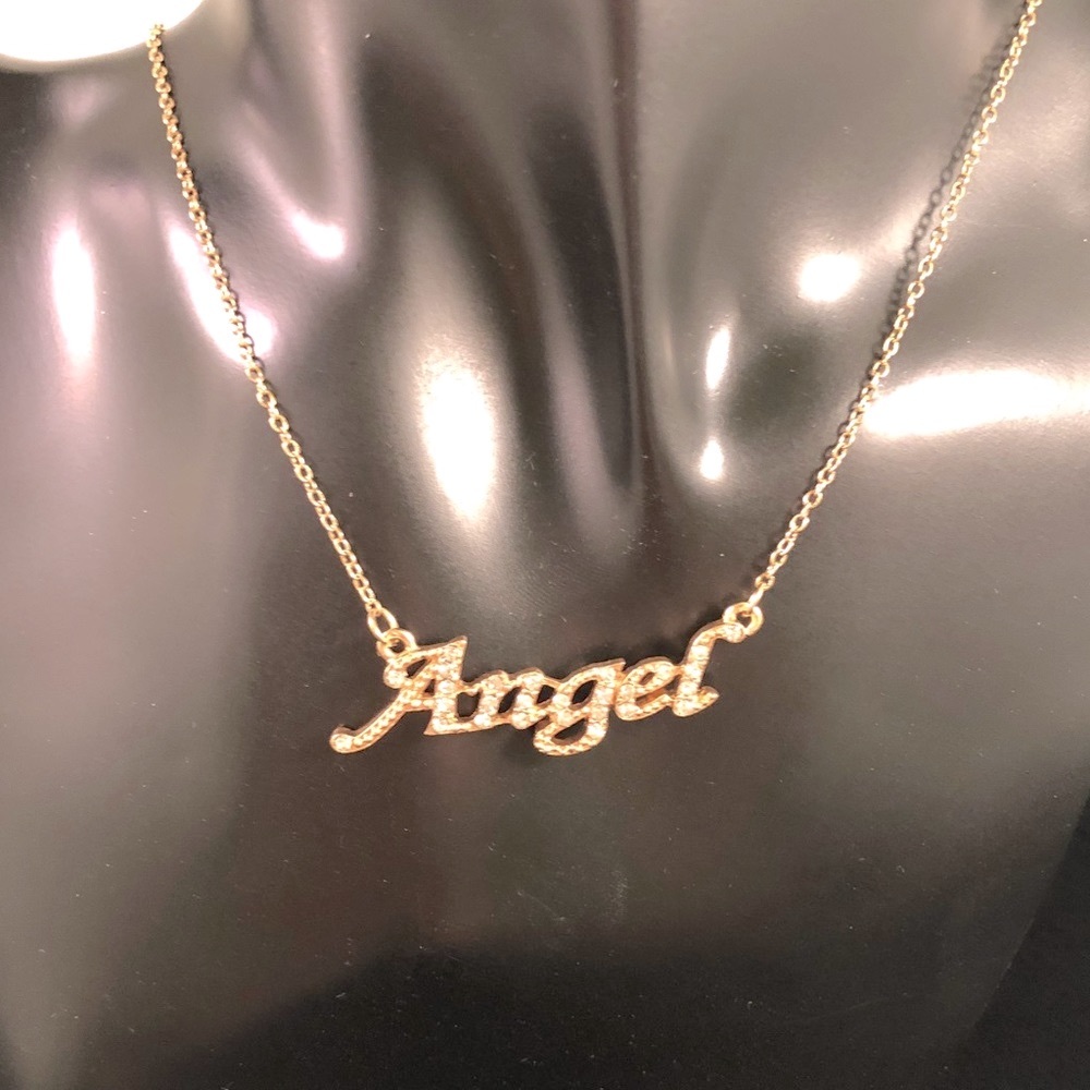 Gold Plated Necklace with Rhinestones